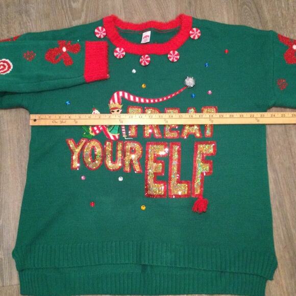 Ugly Christmas Sweater Elf themed XL 16/18 - Picture 6 of 7